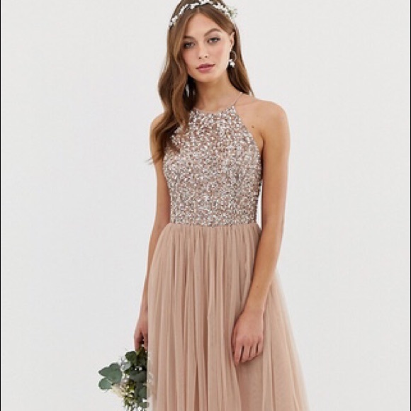 ASOS Dresses & Skirts - ASOS Champagne colored sequin gown/dress